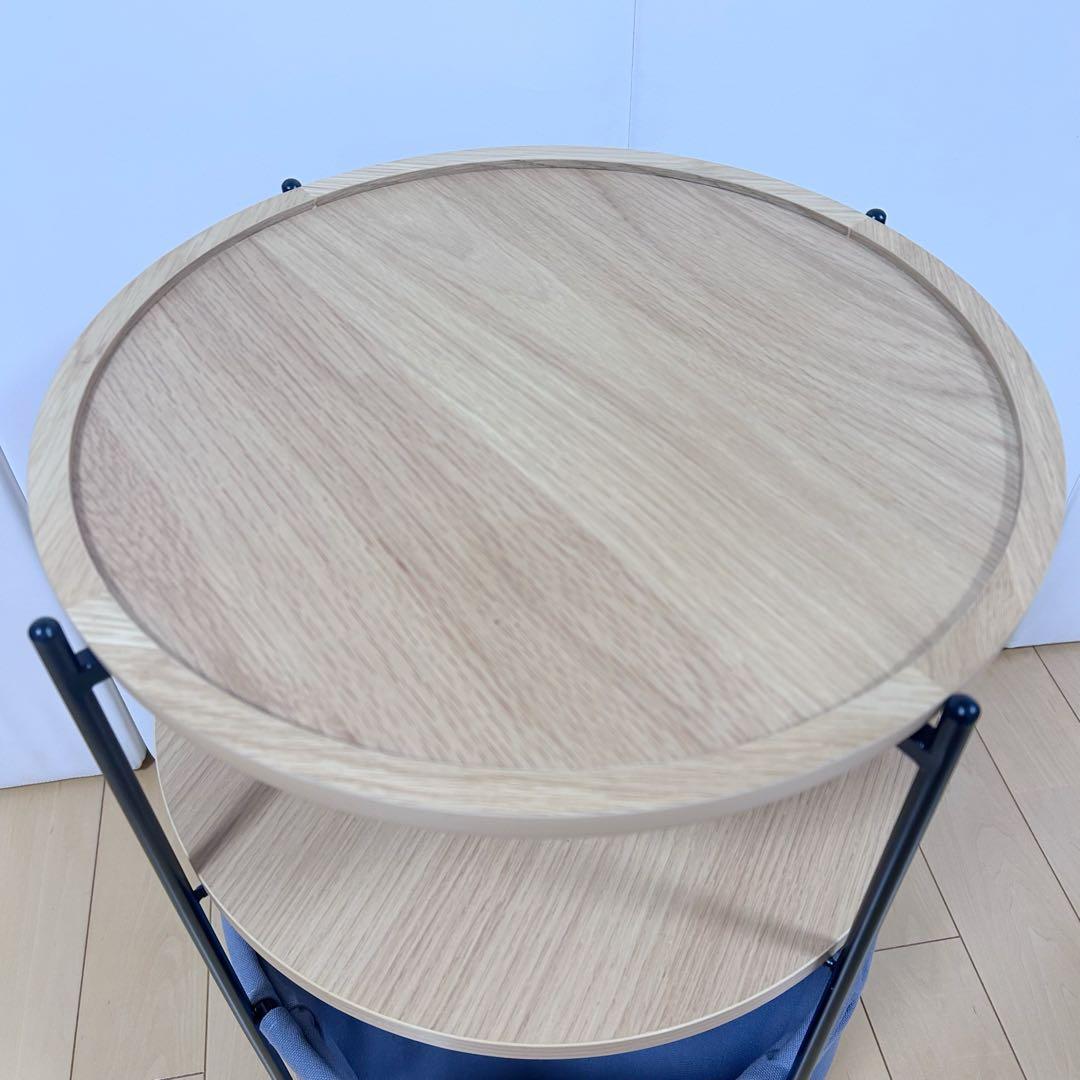 ニトリ　サイドテーブル　AW08 LBR 天然木　NITORI サイドボード円型