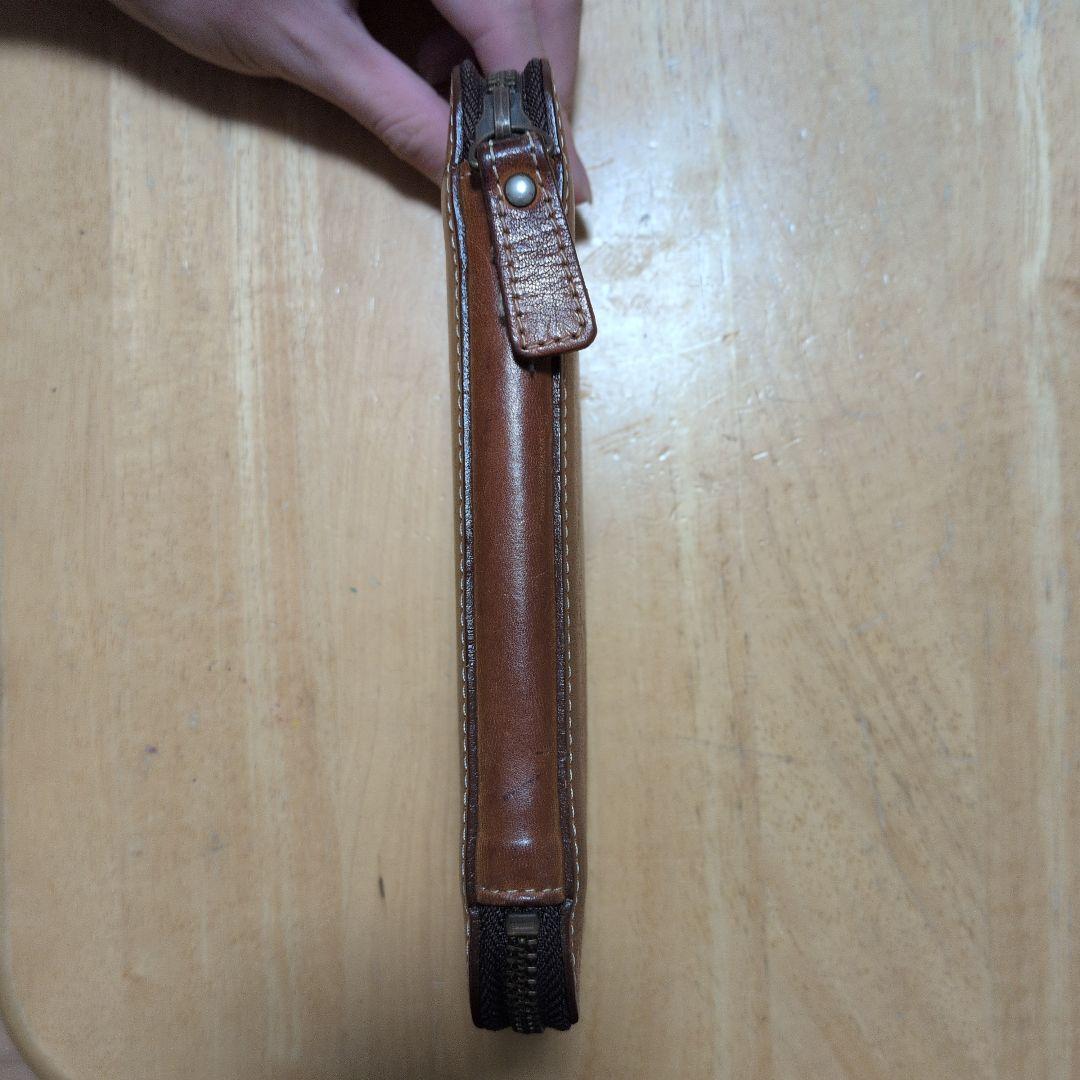 マヤレザー　ラウンドジップ　ペンケース　MAYAナチュラル　ラダイト