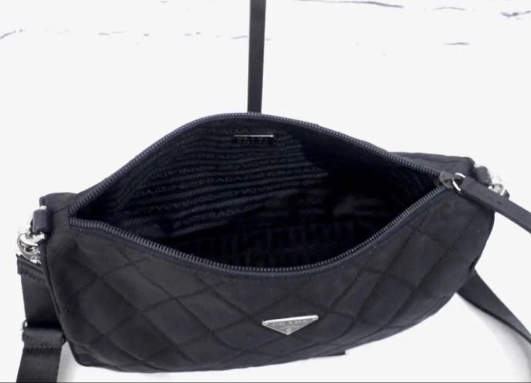 ◆PRADA プラダ キルティングナイロン クロスボディ カメラ バッグ ポーチ