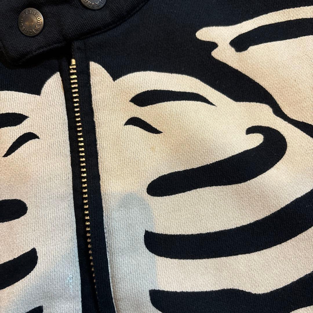 VANSON バンソン コットン シングルライダースジャケット スカル・ボーン