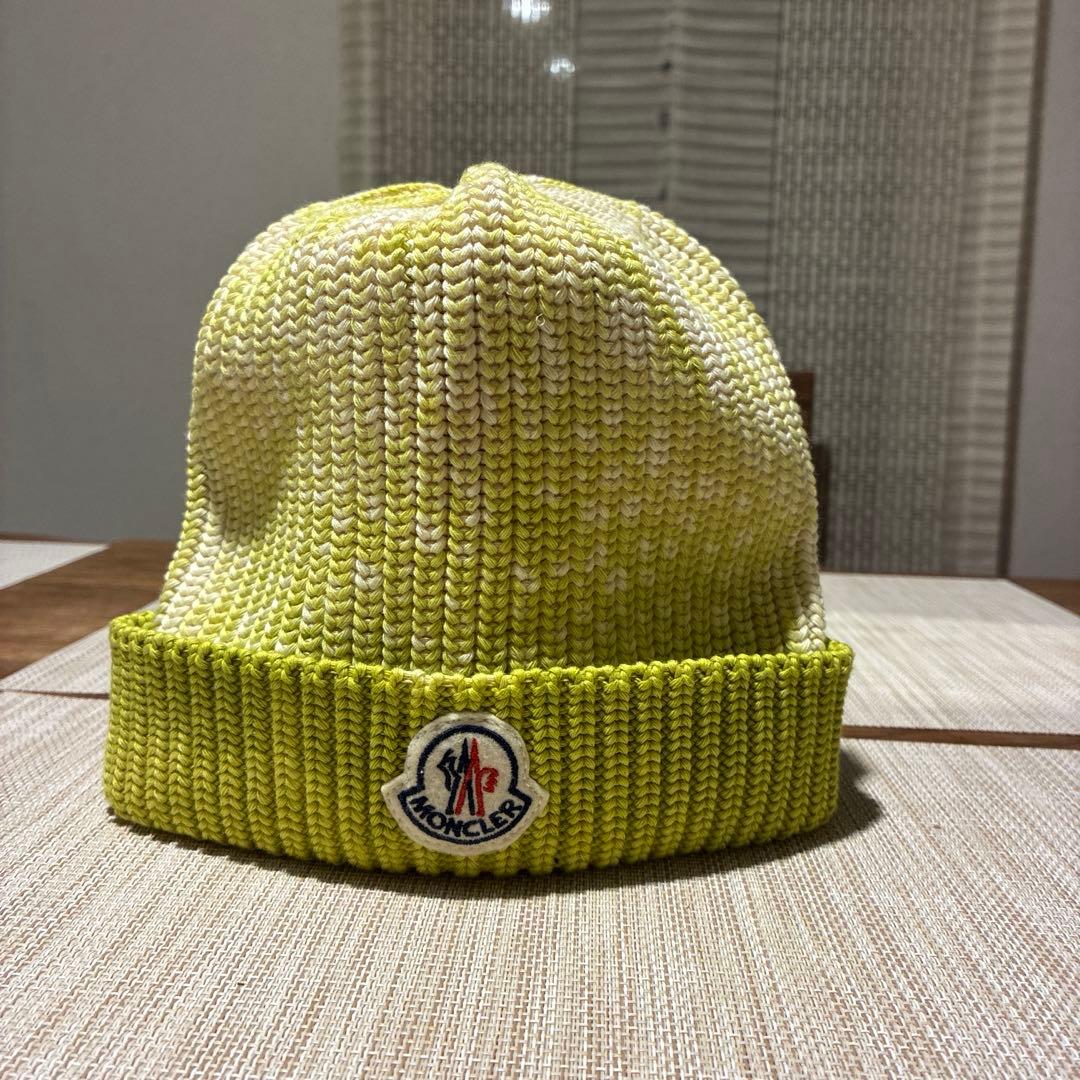 お値下げいたしました✨ MONCLER ニット帽 イエロー・クリーム