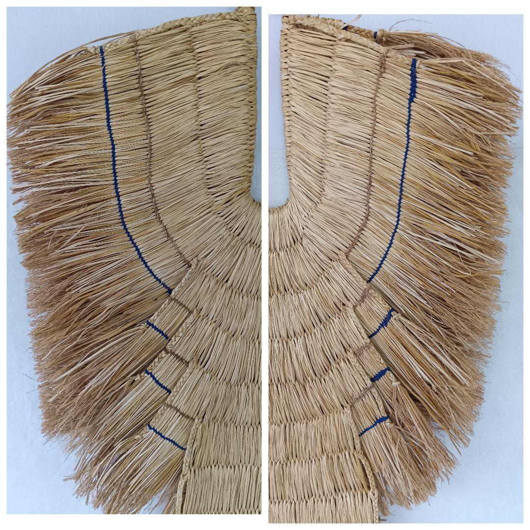 藁蓑　みの　古民具　レトロ　アンティーク　民芸品　インテリア　わら細工　装飾