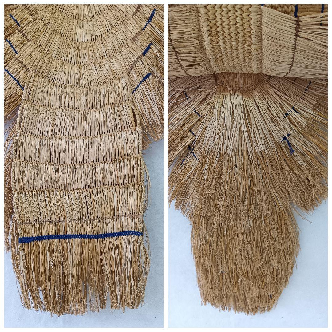 藁蓑　みの　古民具　レトロ　アンティーク　民芸品　インテリア　わら細工　装飾
