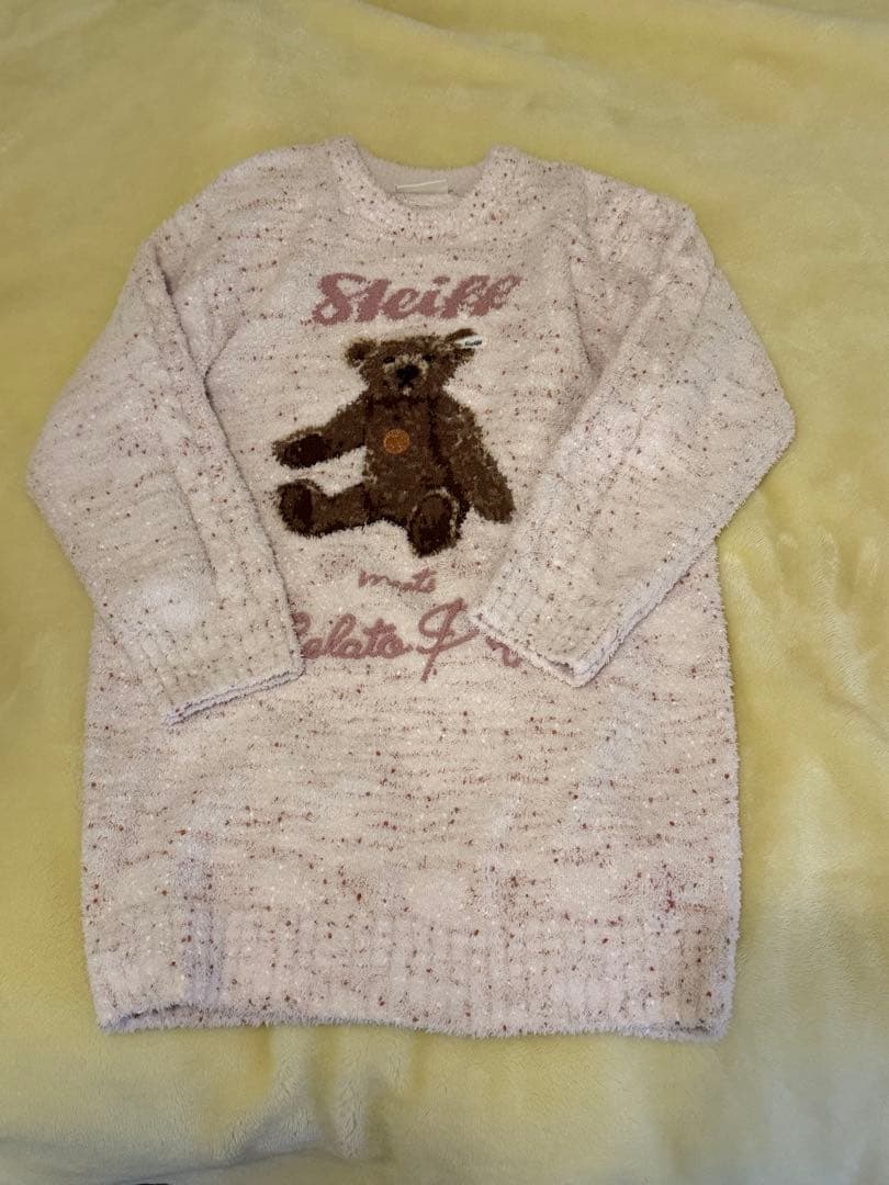 ジェラートピケ パウダーネップジャガードワンピース テディベア ルームウェア