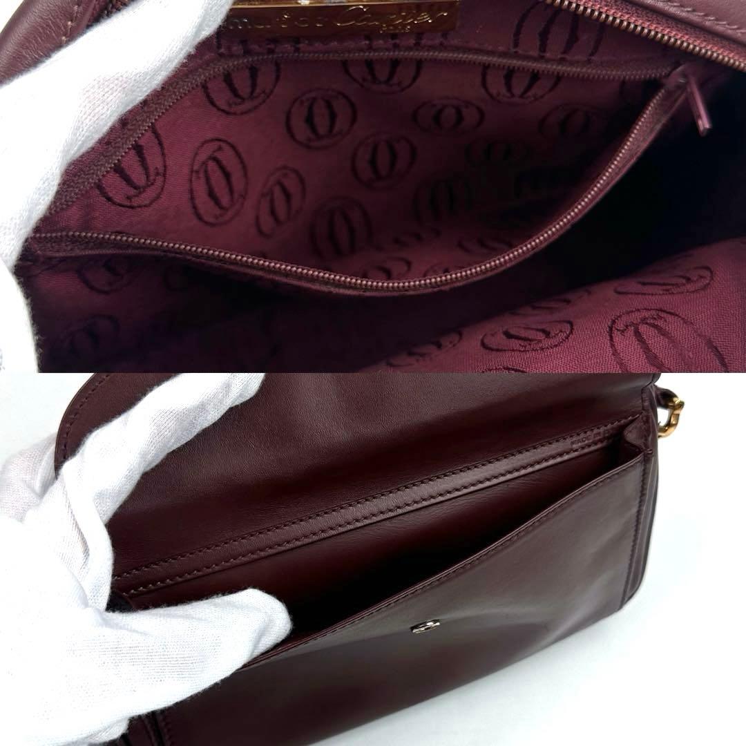 美品 カルティエ マストライン ショルダーバッグ 2way ゴールド金具 レザー