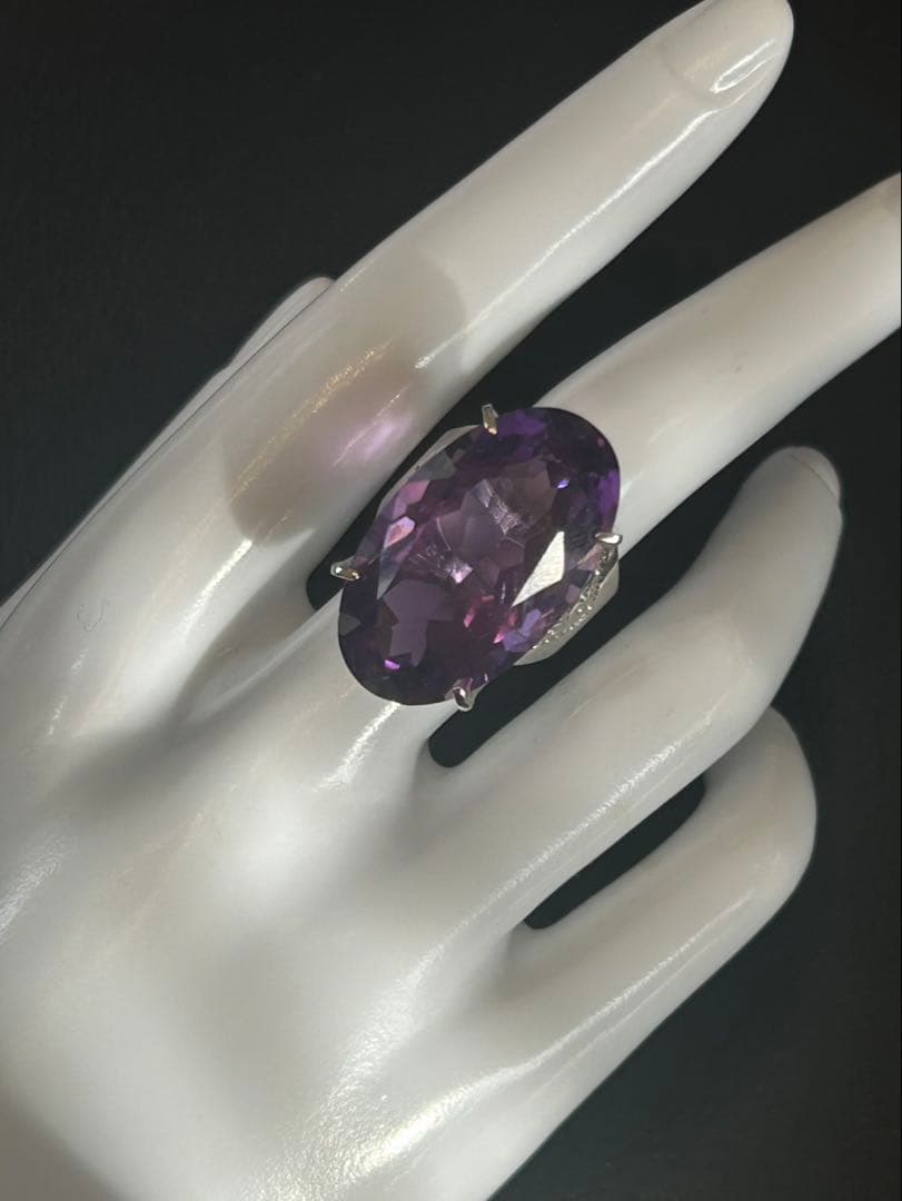 ぶ*ぶ様 天然石アメシスト特大リング16号限定サイズ