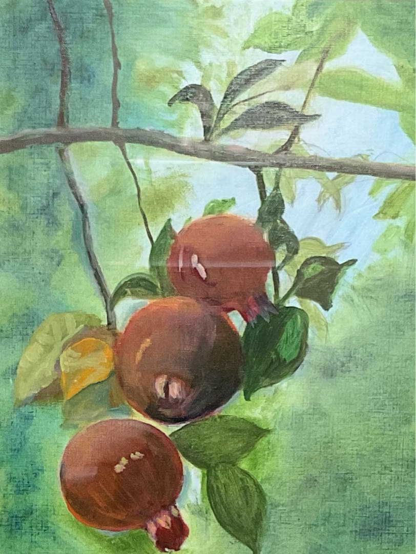 油彩画　［　ザクロ　」　原画　額付