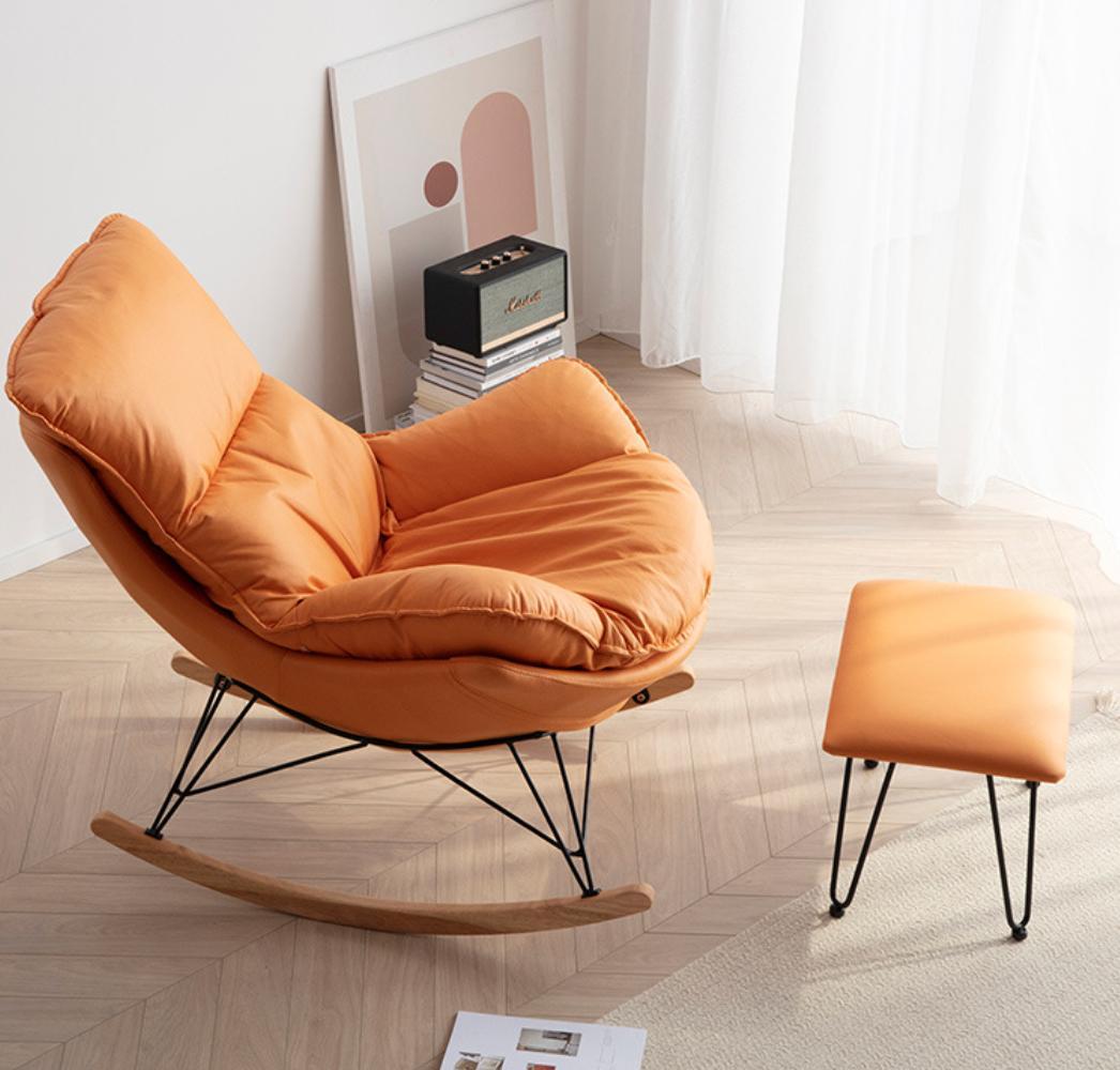【日本未発売】ロッキングチェア ソファ・チェア オッドマン付き 北欧風