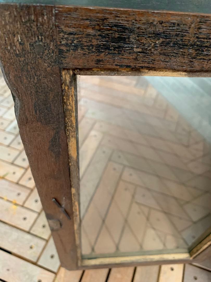 ビンテージ　古家具　リメイク　ショーケース　アイアン脚