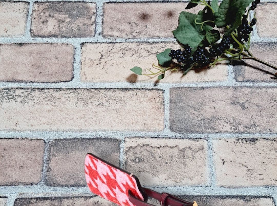 ❤️新品未使用❤️Coachコーチラゲッジタグ千鳥格子柄 荷物タグ ピンク レッド