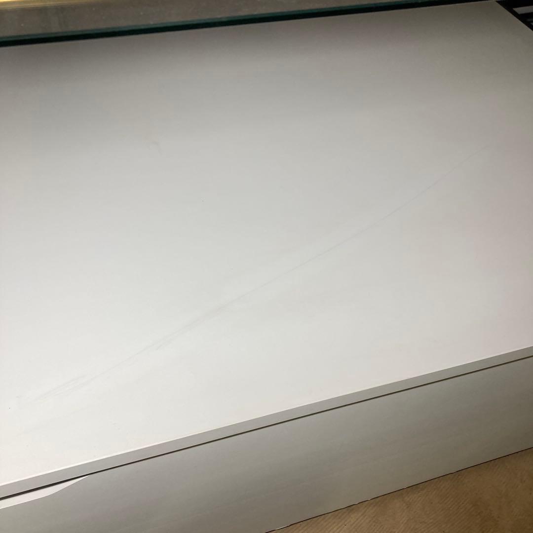 【引き取り限定】定価11万以上！店舗什器　トロッコ引き出し付き　３段テーブル