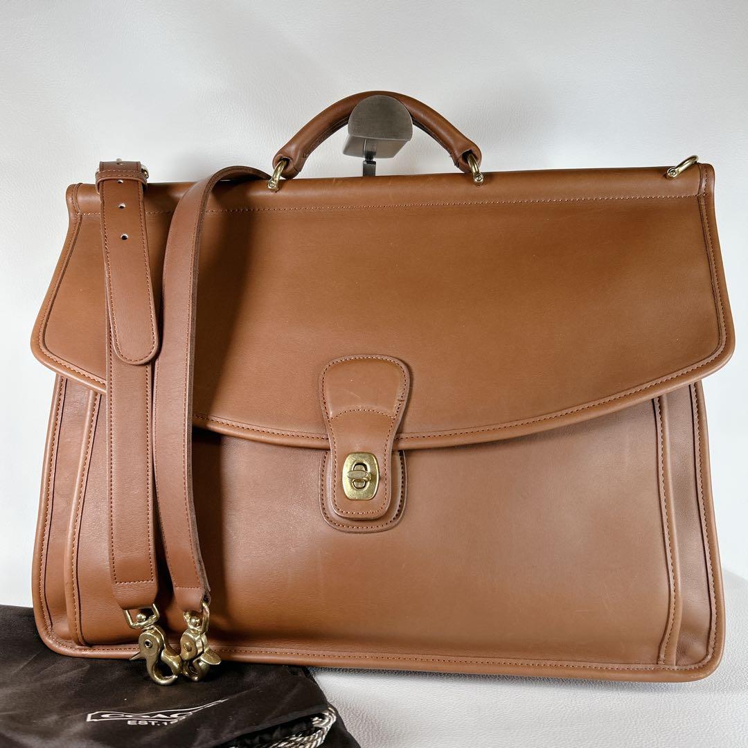 未使用 COACH オールドコーチ レザー ビジネスバッグ 2wayブラウン