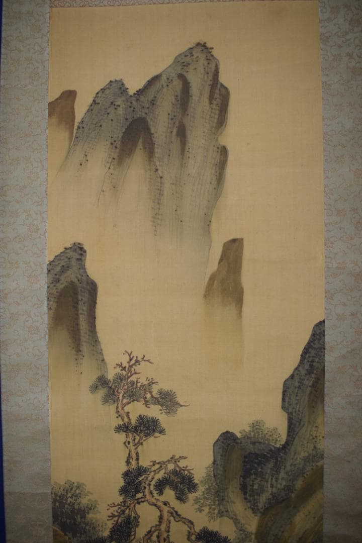 正澄/青緑山水図/掛軸☆宝船☆Z-160