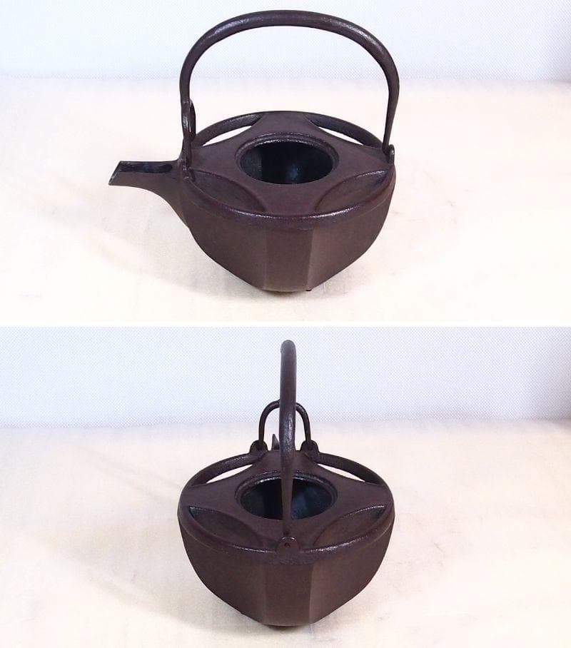 【未使用】佐藤浄清 七宝 銚子 山水染付替え蓋付き 酒次/酒注ぎ 酒器/鉄器