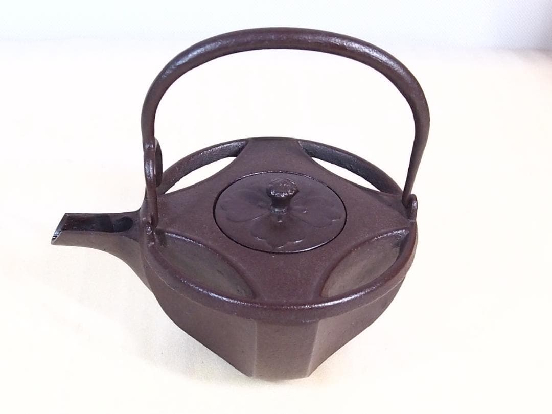 【未使用】佐藤浄清 七宝 銚子 山水染付替え蓋付き 酒次/酒注ぎ 酒器/鉄器