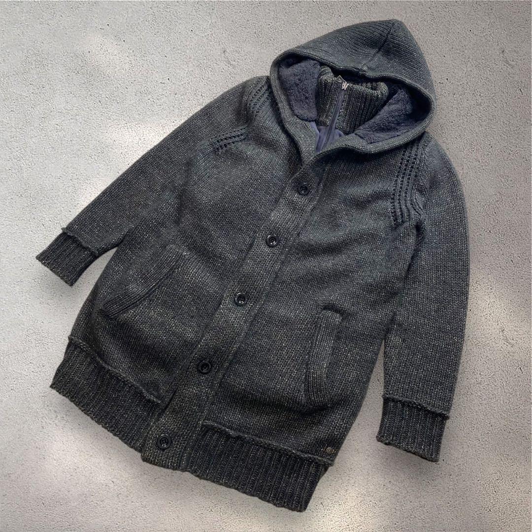 HUGO BOSS 大きいサイズ3XL ニットコート　ボアライナー付き　ブラウン