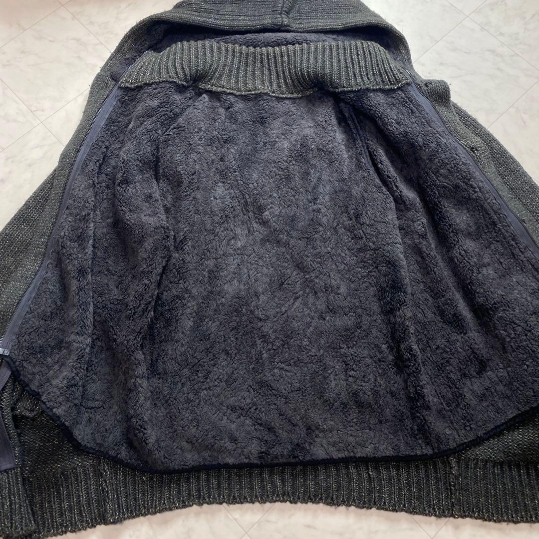 HUGO BOSS 大きいサイズ3XL ニットコート　ボアライナー付き　ブラウン