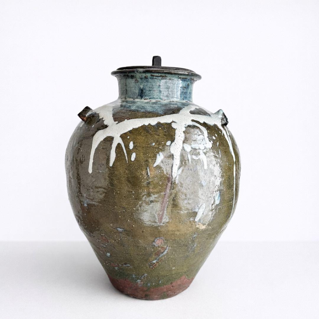 小代焼 大壺 高さ44cm 直径約34cm 民藝 古陶 骨董