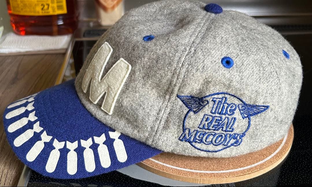 The REAL McCOY'S キャップ グレー ネイビー