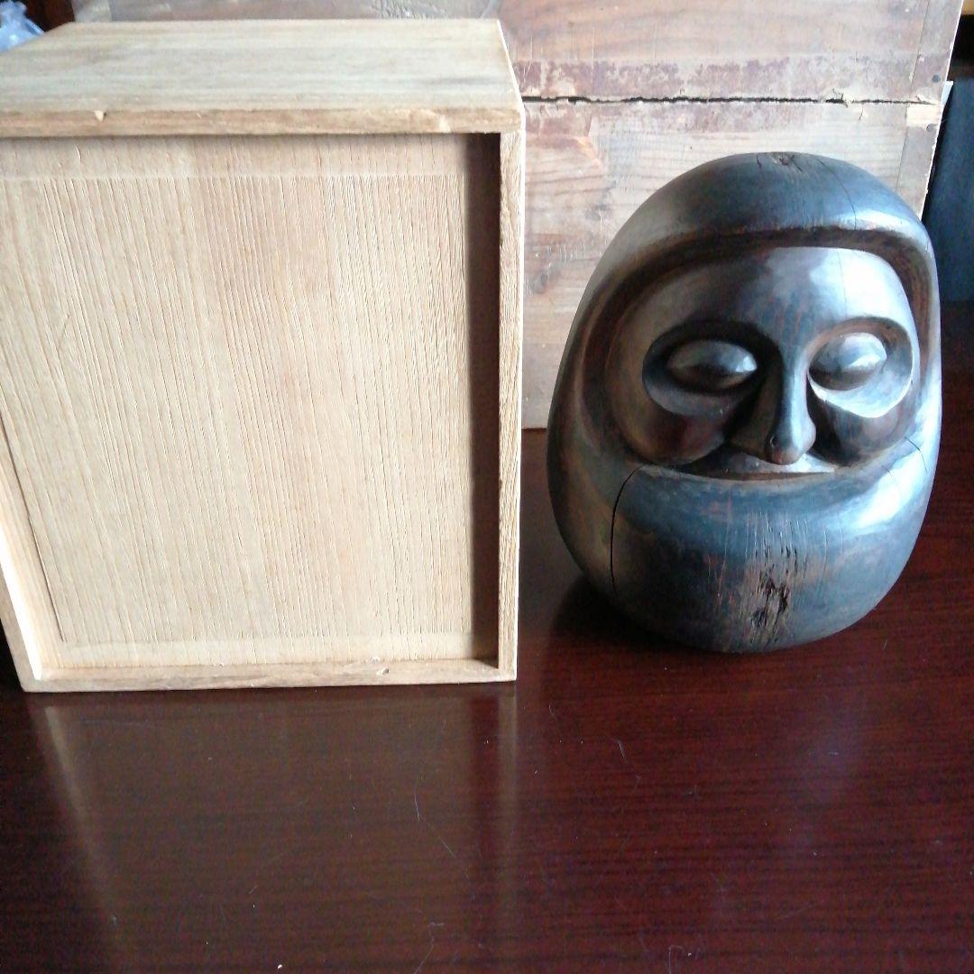 達磨　木彫　24.5cm　江戸期