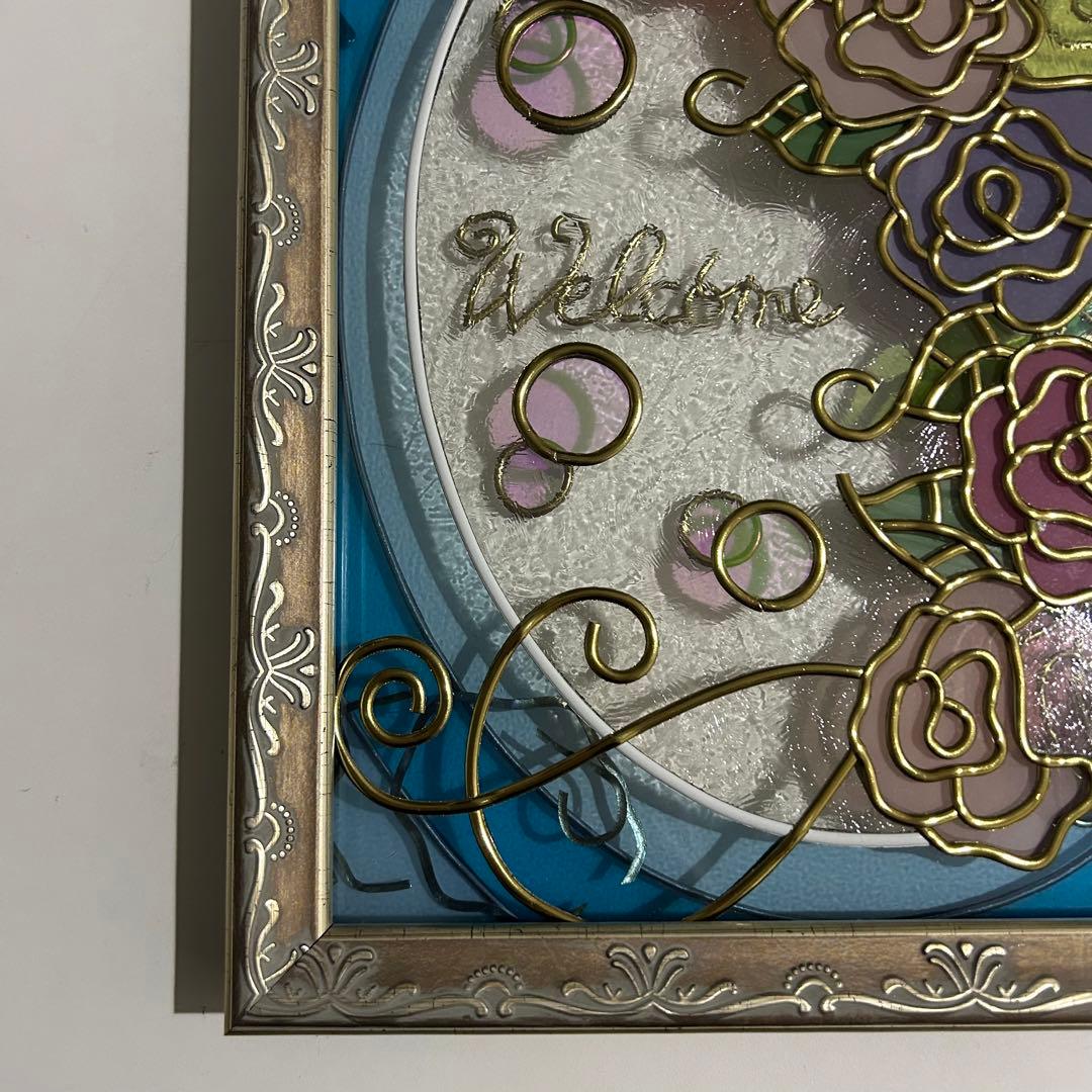 グラスアート 薔薇 ウェルカムボード