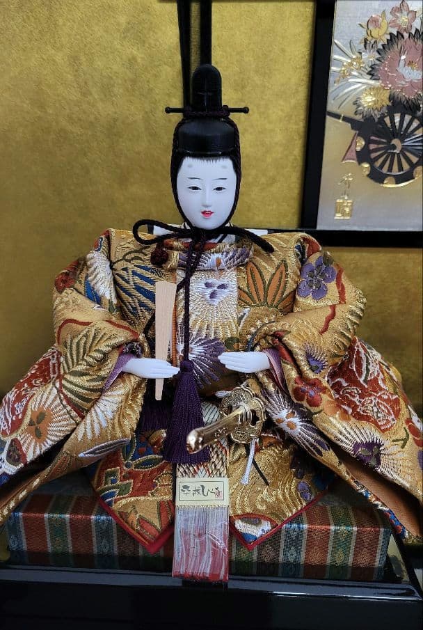 雛人形セット 2体 扇子付き オルゴール付 親王飾