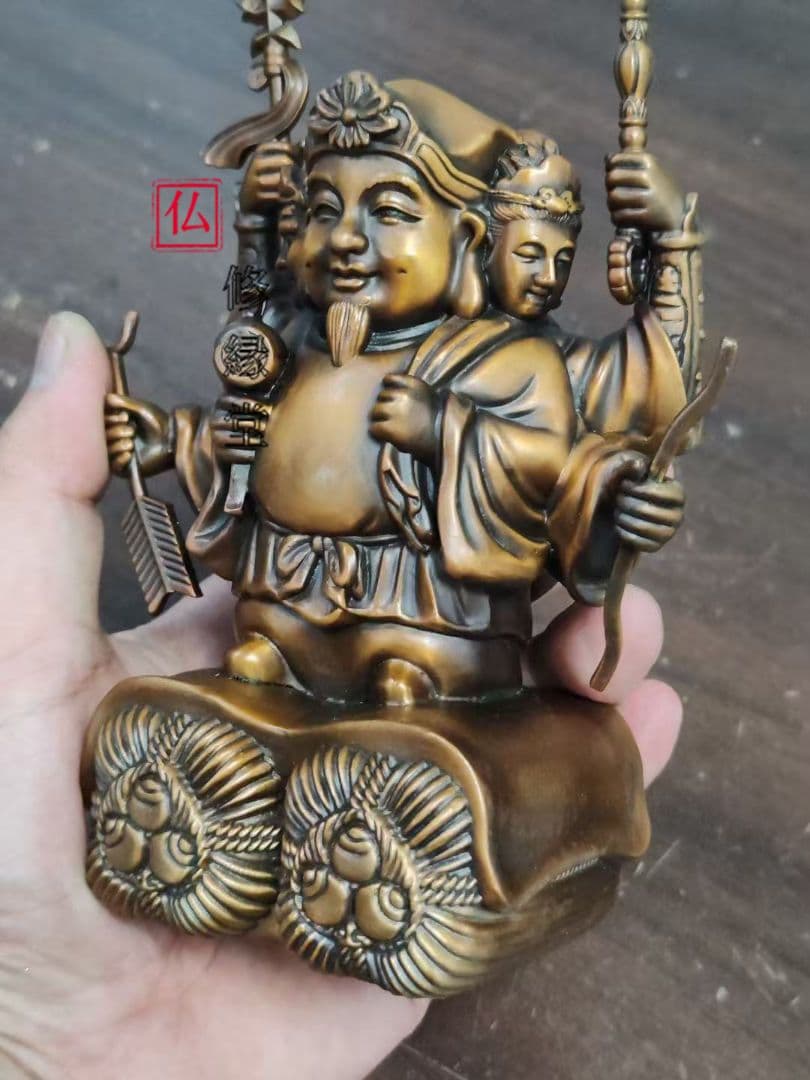 【修縁堂】密教法具 真言宗 大黒天 青銅着色 密教法具古美術品