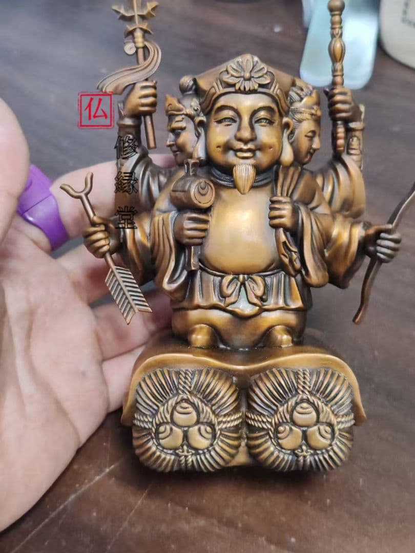 【修縁堂】密教法具 真言宗 大黒天 青銅着色 密教法具古美術品