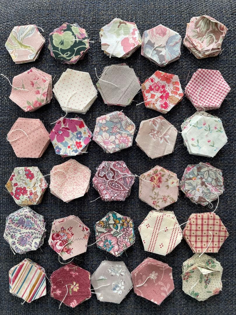 （369）ヘキサゴン 正六角形 パッチワーク 製作途中