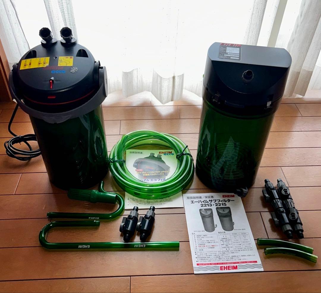 エーハイムエコフィルター2235 ＋ サブフィルター2215 ＋ ダブルタップ等