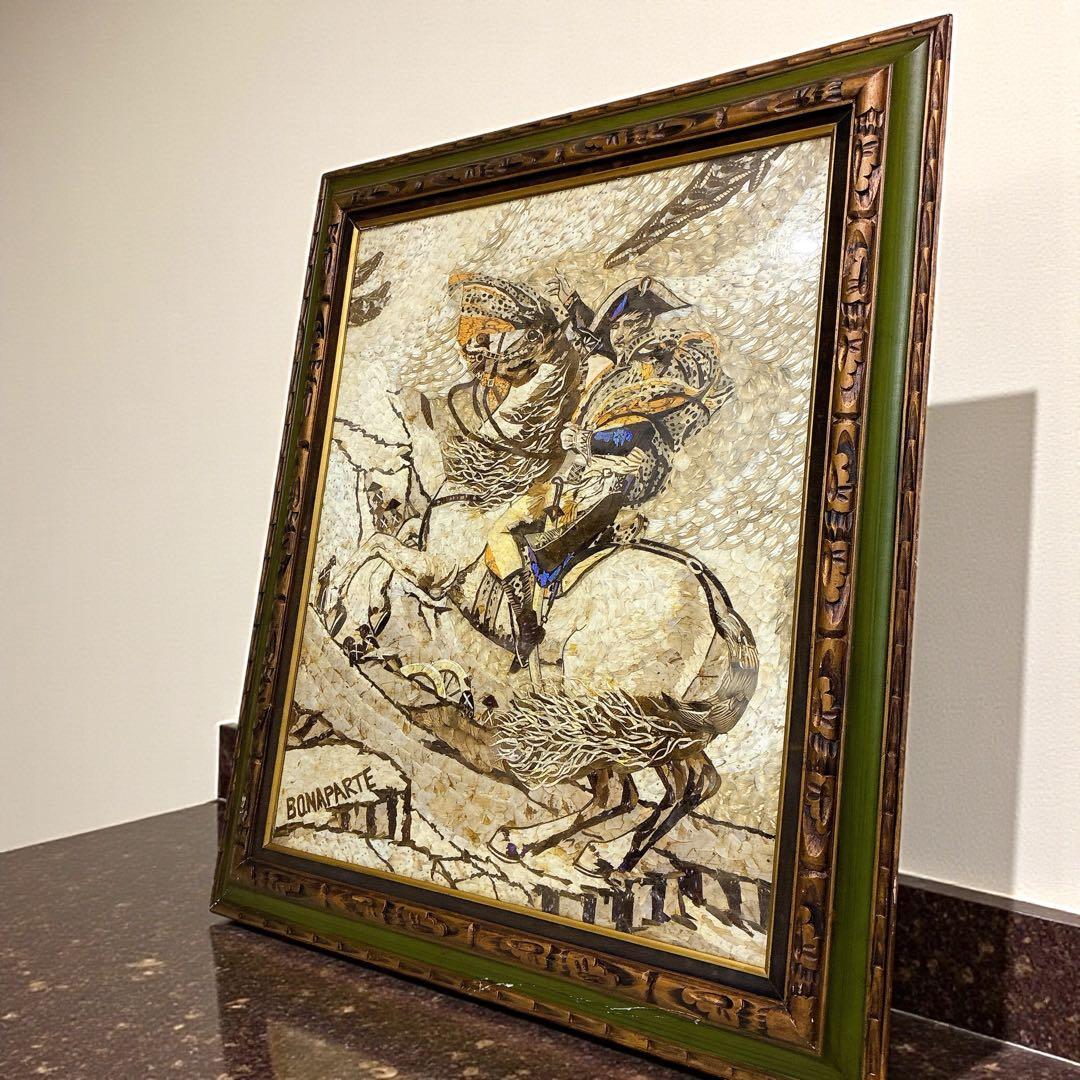 珍品 アンティーク 蝶画 羽 ナポレオン 特大サイズ ヴィンテージ レトロ 騎馬