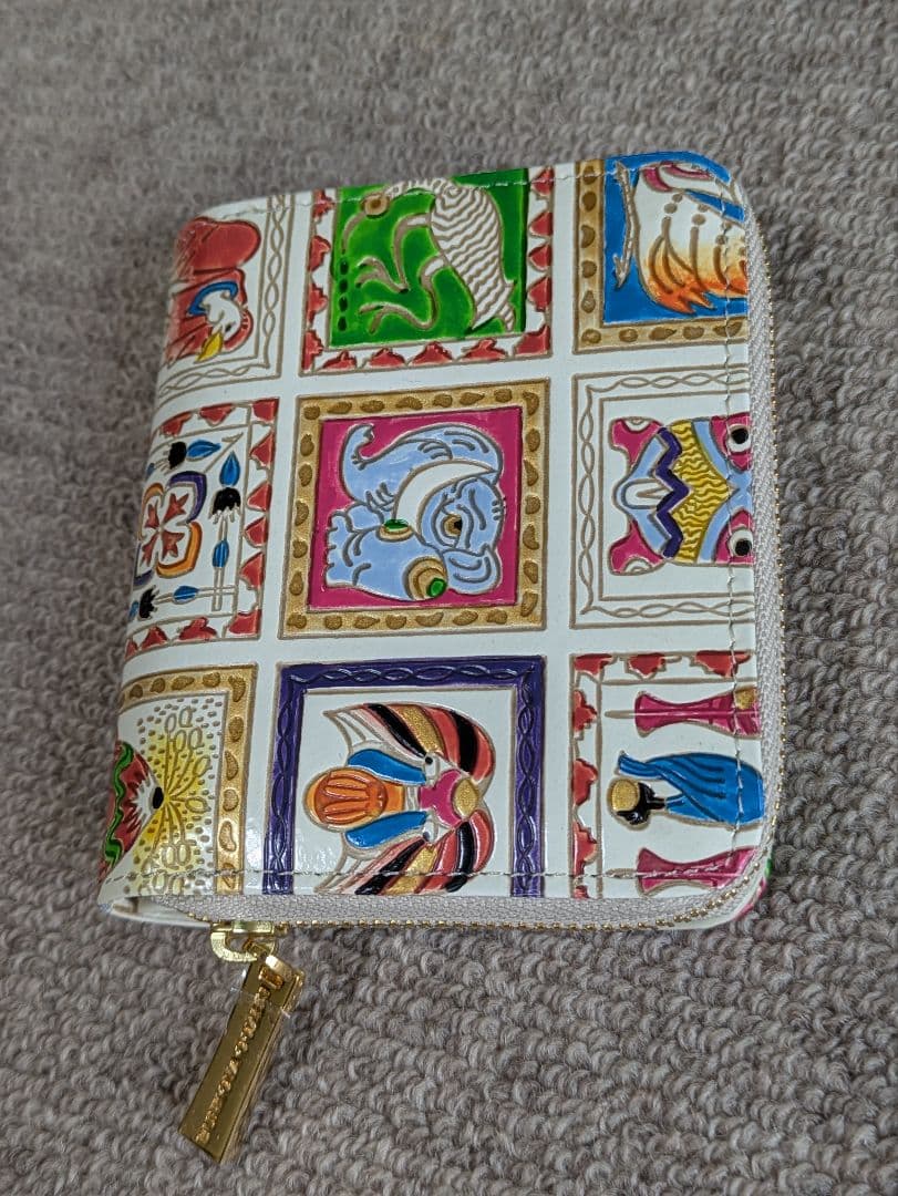 文庫屋大関　二つ折りファスナーミニ財布　アフリカ