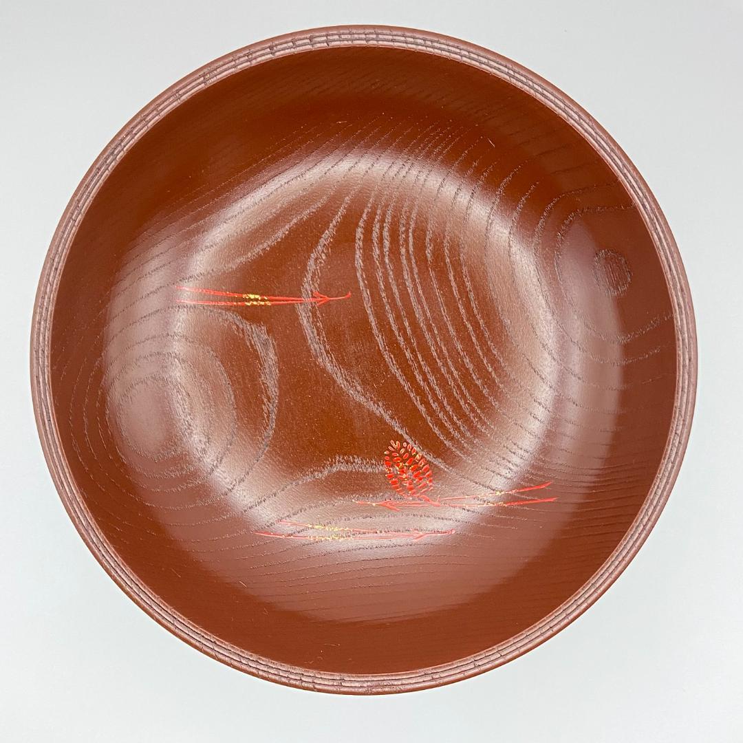 高杯 松葉松の子蒔絵 碌々斎好　吉田華正　共箱入　茶道具　菓子器　漆器