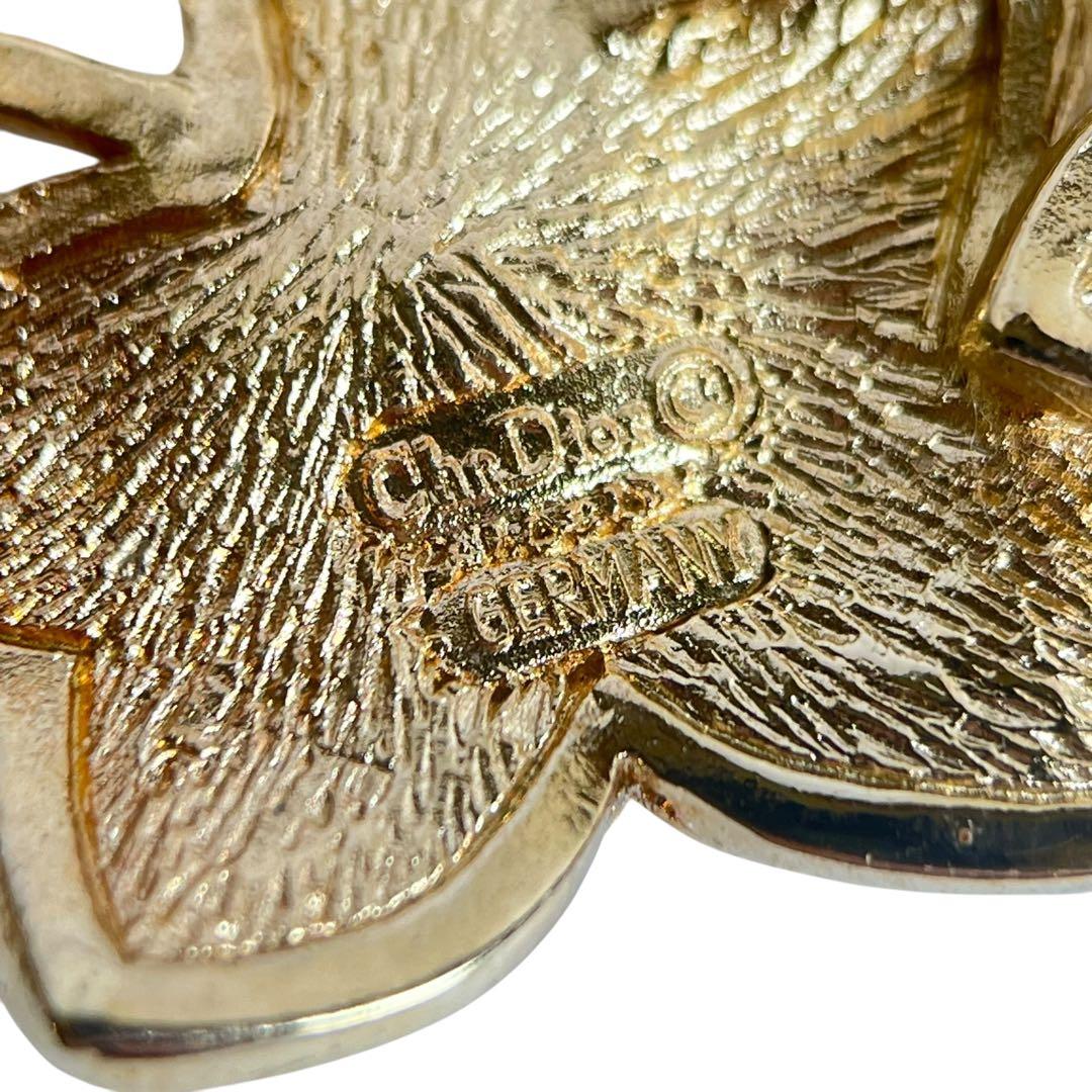 【極希少】ディオール　ヴィンテージ　ドイツ製　ブローチ　リーフ　コサージュ