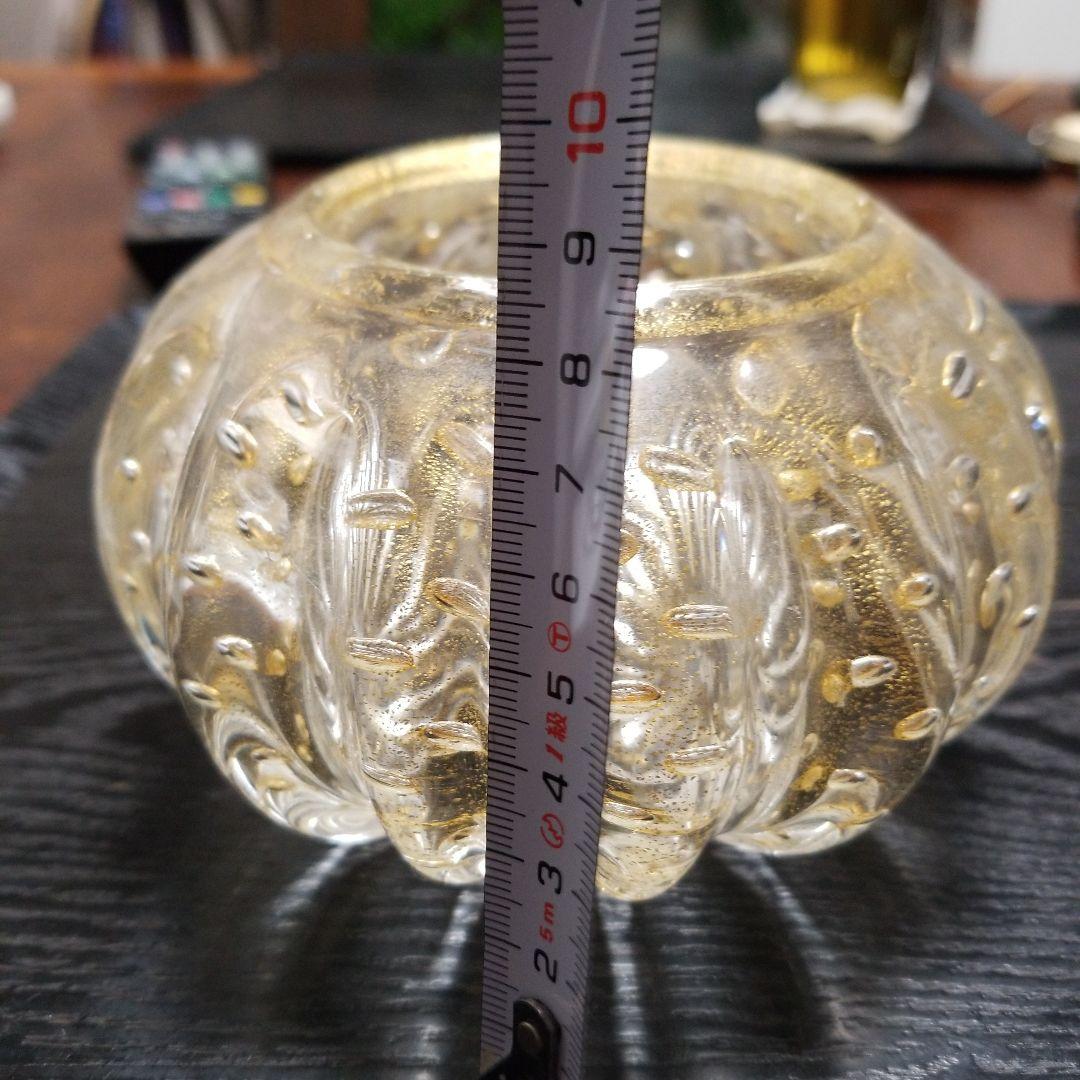 ベネチアンガラスムラノ島ゴールド入りキャンティ入れ