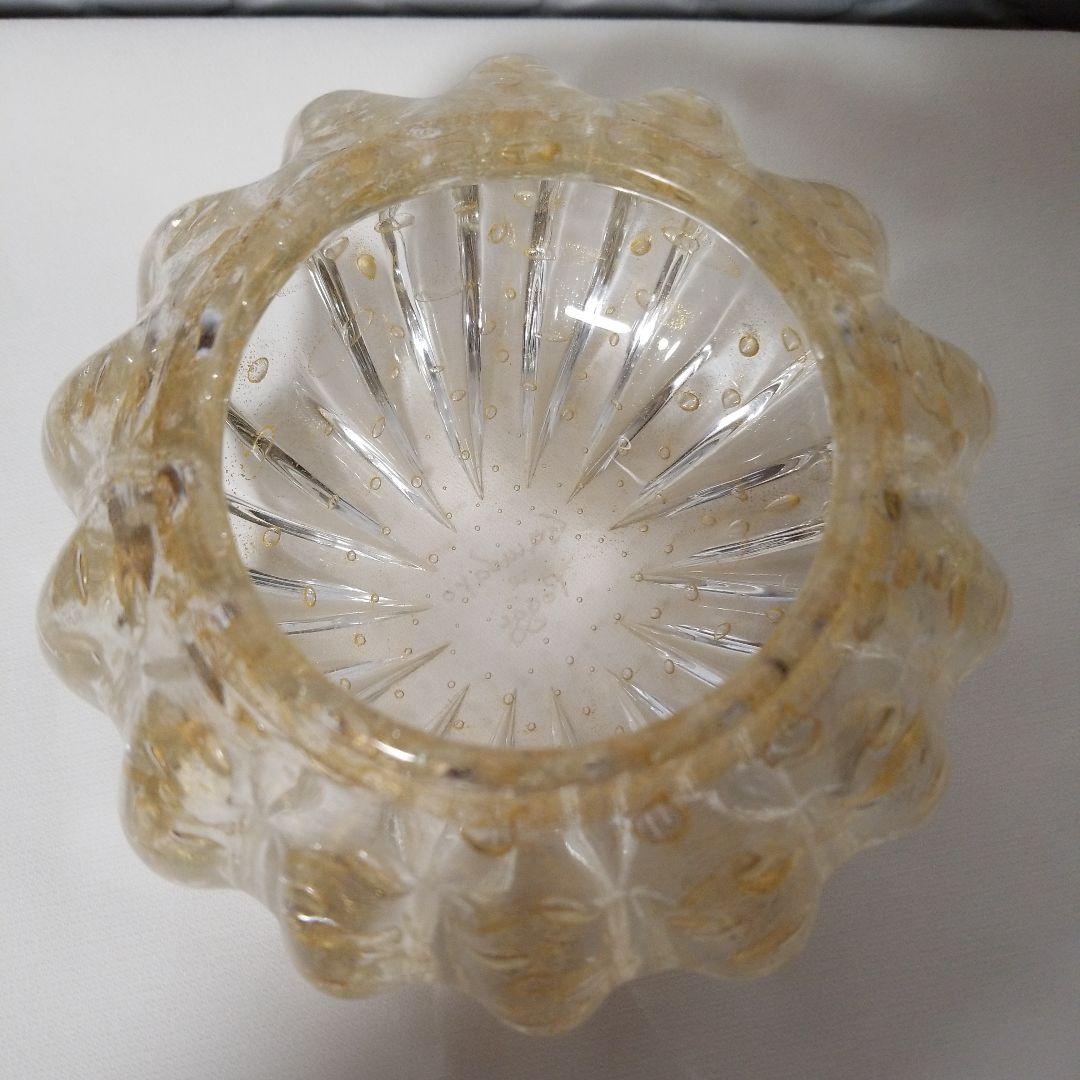 ベネチアンガラスムラノ島ゴールド入りキャンティ入れ