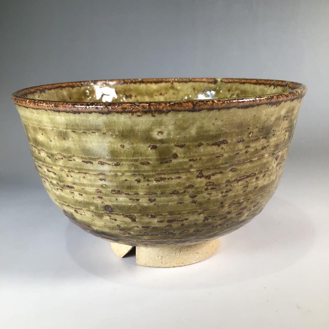 Ｐ５　茶碗　『赤膚焼』『大塩昭山造』『西大寺　松本実道　箱書』　共箱　茶道具