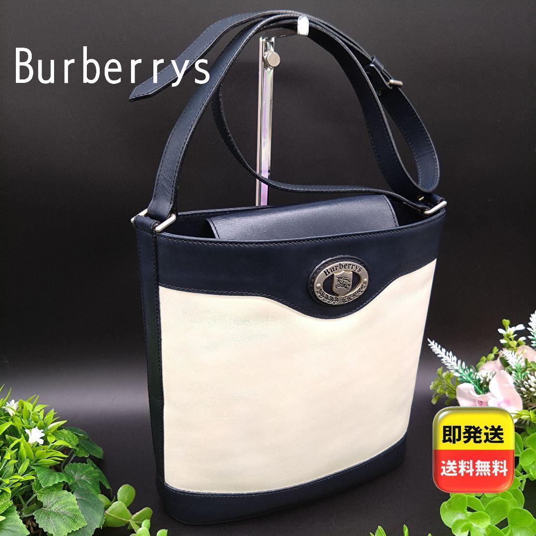 Burberrys ホースロゴ バケツ型 レザー ショルダーバッグ ノバチェック