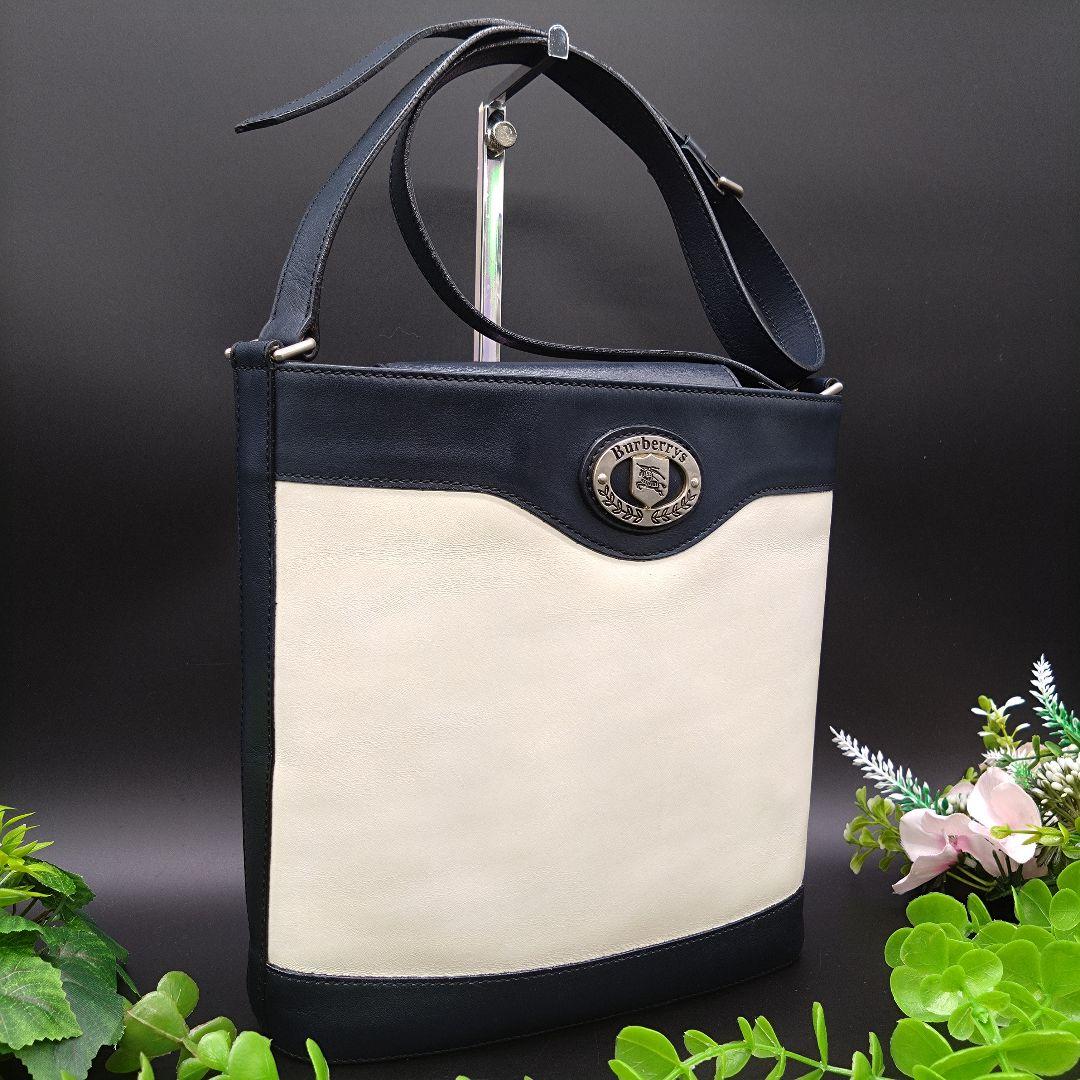 Burberrys ホースロゴ バケツ型 レザー ショルダーバッグ ノバチェック