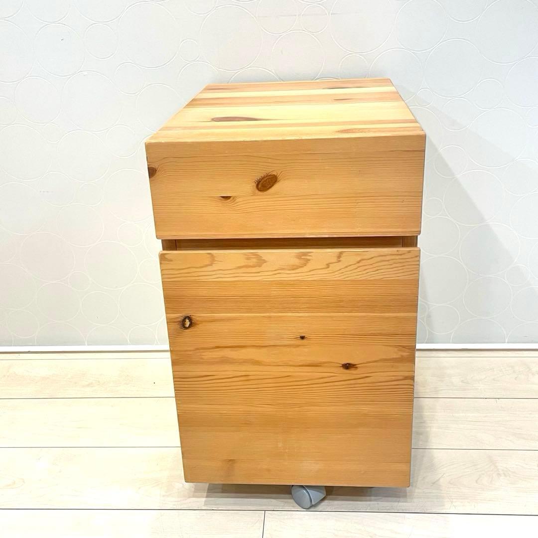 【廃盤品】無印良品 パイン材 キャビネット キャスター付 北欧 カントリー