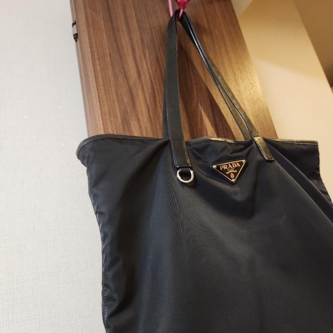 プラダ★★PRADA ブラック トートバッグ ナイロン トライアングルロゴ