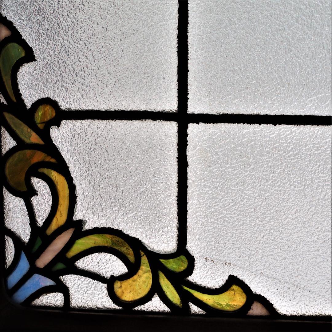 【都内引き取り限定】超希少☆和のステンドグラス☆オリジナル木製窓枠付き