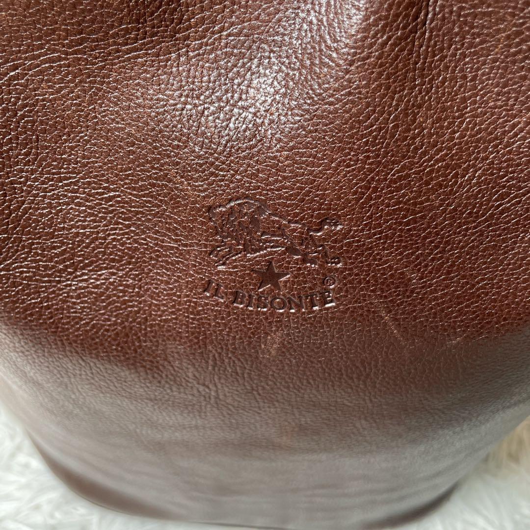 イルビゾンテ　ショルダーバッグ　ダークブラウン　シボ革　ユニセックス