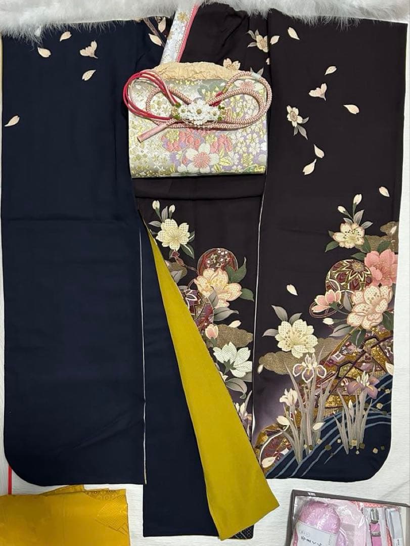 最高級汕頭総刺繍の届いて直ぐお召しになれます お振袖25点フルセット　やまと誂製