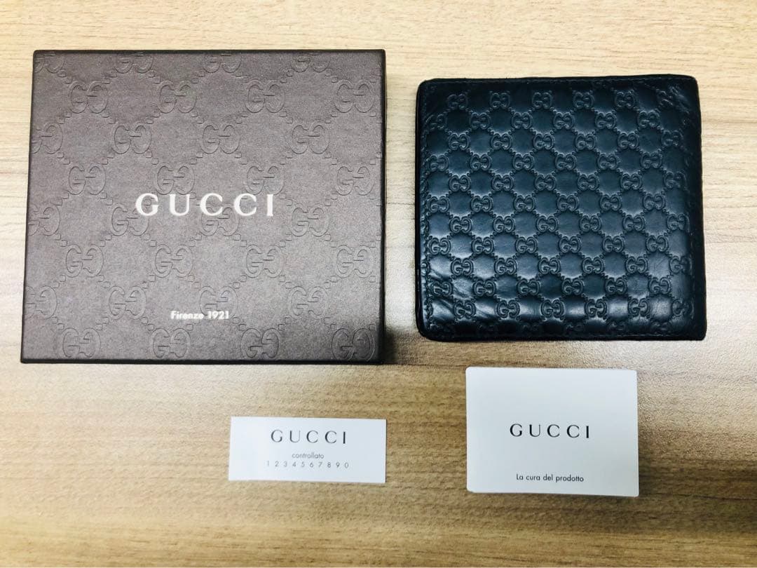 GUCCI ミニ財布 マイクロGG インターロッキング シマ 箱あり