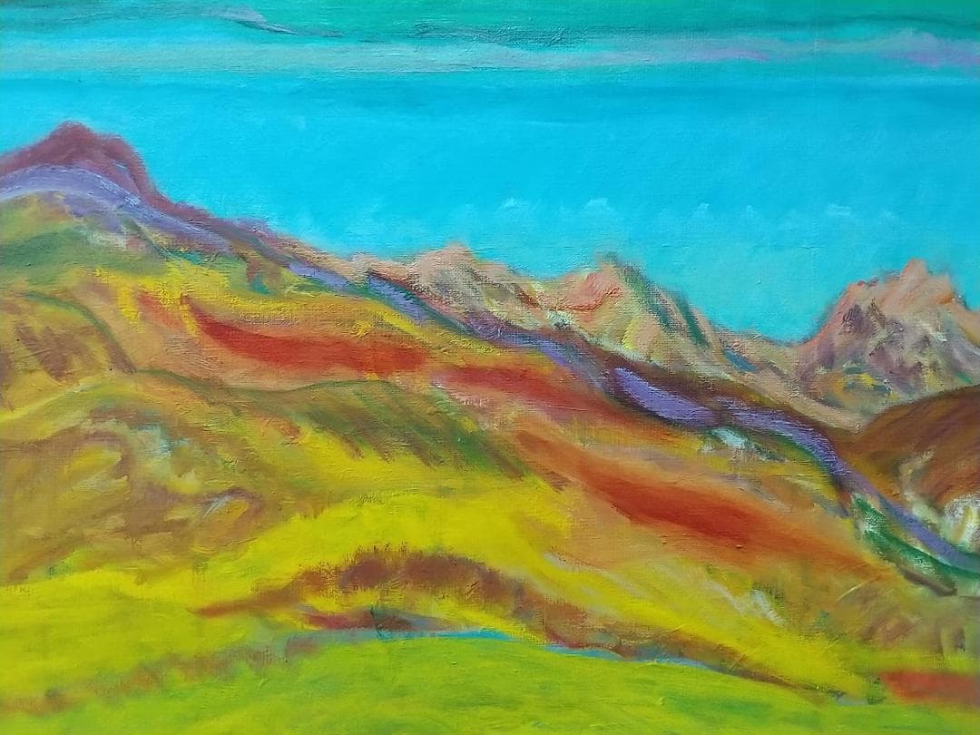 絵画「安達太良山」 P8 油絵