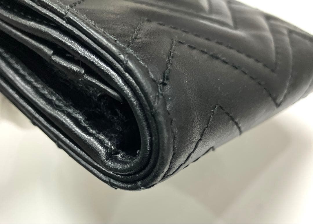 GUCCI 二つ折り財布 キルティング マーモントGG レザー