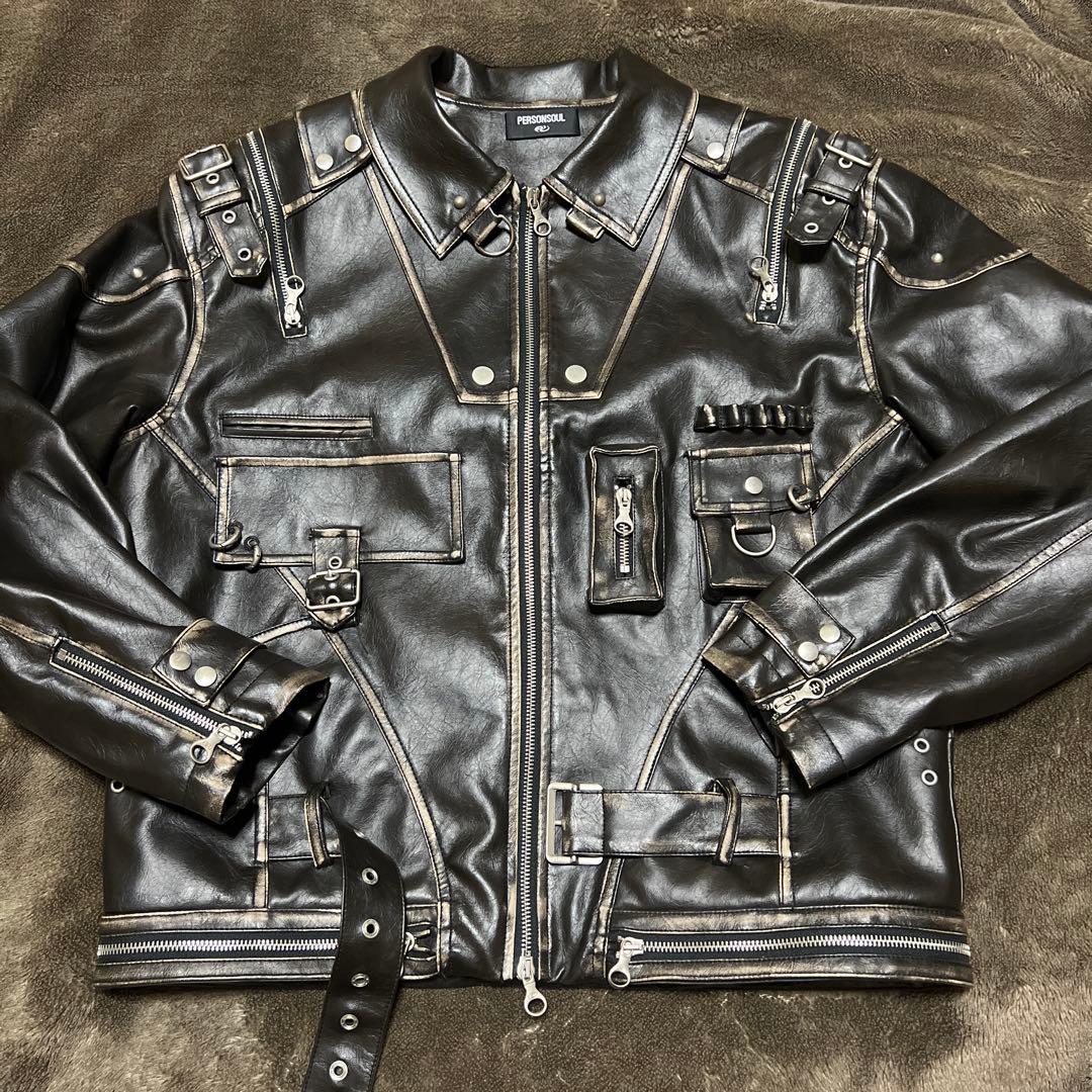 PERSONSOUL ブラックレザージャケット パーソンソウル