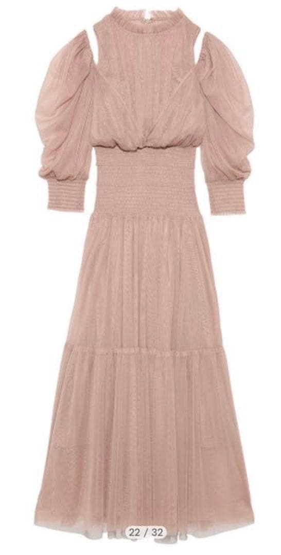 SNIDEL Sustainableチュールボリュームドレス