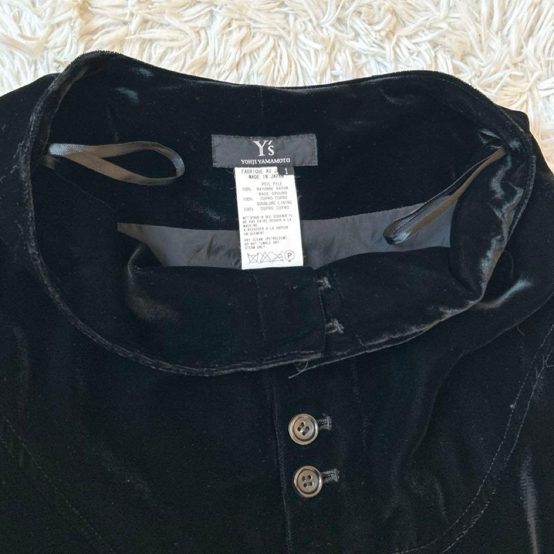 Y's Yohji Yamamoto ワイズ　ベロアフレアスカート 漆黒 艶感